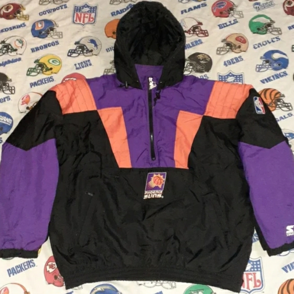 90s Starter Phoenix Suns Pullover Winter Jacket Coat Vintage NBA